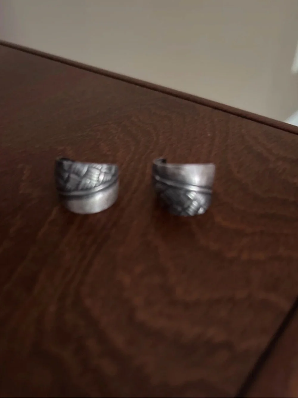 Classic Silver-Tone Textured Cuff Links - Pair